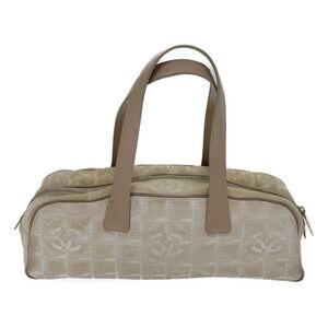 CHANEL Hand Bag Canvas Pink CC Auth bs13790